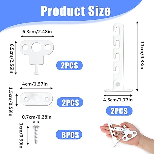 Regolatore per finestra - Set di 2 Serrature per Finestre - Set serratura per finestra - Protezione per Bambini e Animali Domestici - Facili da Installare - Metallo di Alta Qualità - Bianco - Honorern
