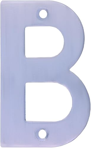 Amig | Lettera B in acciaio inox per avvitamento interno ed esterno | 100 mm | resistente | per portali, pareti o facciate | finitura argento - Honorern