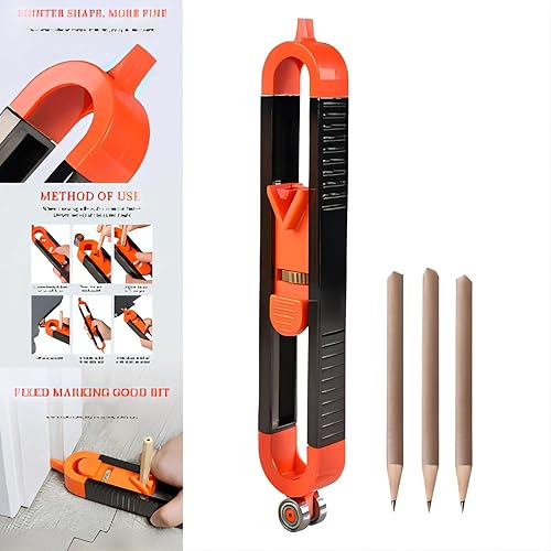 Contorno calibro profilo marcatura righello duplicatore professionale per la lavorazione del legno per segnare angoli di copia laminata - nero - Honorern