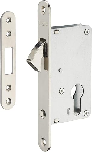 Serratura da incasso per porta scorrevole a cilindro europeo, asse 40mm - Finitura nichel - THIRARD - Honorern