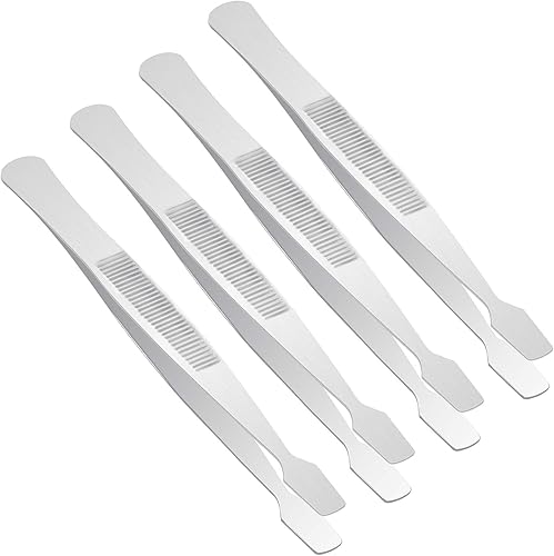 4 pezzi francobolli pinzette timbri, pinzette in acciaio inox, pinzette portatili, pinzette universali, francobolli strumenti da collezione - Honorern