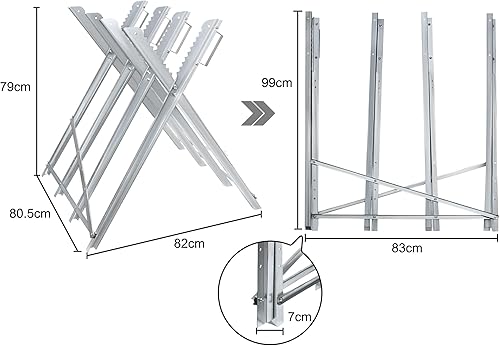 Cavalletto pieghevole in metallo, 82 x 80,5 x 79 cm, per seghe a catena, portata max. 150 kg - Honorern