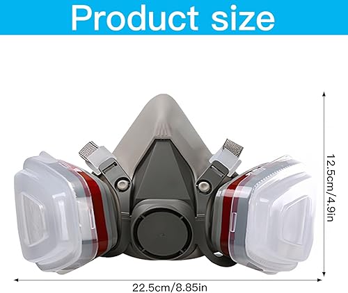 Maschera di Protezione, Filtri e Occhiali di Protezione, Maschera Antipolvere, Respiratori Riutilizzabili con Filtri e Occhiali di Protezione, per La Decorazione, La Lucidatura - Honorern