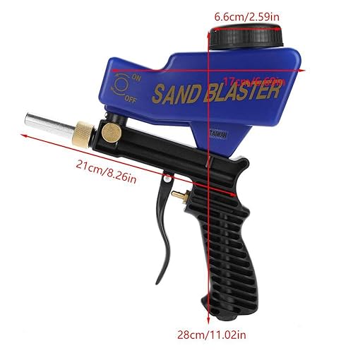 Pistola per sabbiatura, pistola per sabbiatura pneumatica a gravità portatile per tutti i progetti di sabbiatura, rimozione di vernice, macchie, ruggine, sporcizia sulle superfici e pulizia della pisc - Honorern
