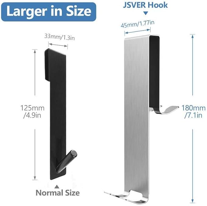 Ganci per Porta Doccia Gancio Accappatoio Doccia Sopraporta in Vetro per Bagno, Appendiabiti per Porta Senza Perforazione per Porta Doccia in Vetro Senza Telaio, 2 Pezzi - Honorern