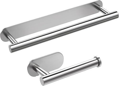 Porta Asciugamani Bagno,Porta Carta Igienica Adesivo Versione Aggiornata Inossidabile SUS304 Ispessito Accessori Bagno,Nessuna Perforazione Richiesta,Forte Aderenza,Impermeabile E Antiruggine - Honorern