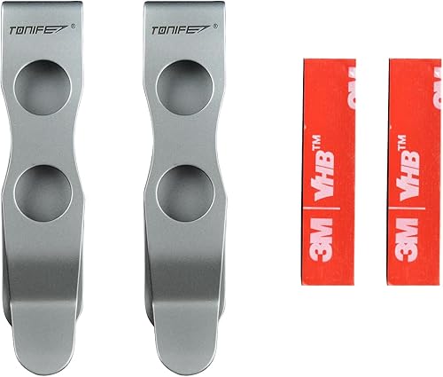 TONIFE Clip multiuso Clip da tasca montabile per smartphone, fissata con adesivo 3M VHB, acciaio inossidabile, confezione da 2 pz (Lucidatura x2) - Honorern