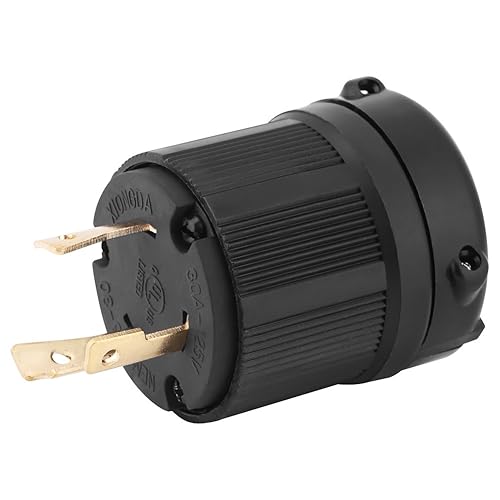 Spina elettrica, NEMA L5-30 30A 125 V 3 fili US Twist Lock Adattatore connettore spina Europa-USA Ottimo per il collegamento a generatore con una presa da 125 V Volt - Honorern
