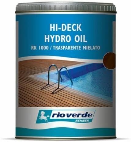 Hi-Deck Hydro Oil Olio Decking Pavimento Legno da 0,750 lt RK1000-1-2 Rio Verde - Colore: Trasparente Mielato RK1000 - Honorern