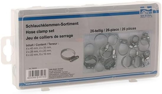 S8055 - Set di fascette stringitubo, 26 pezzi, in cassetta - Honorern