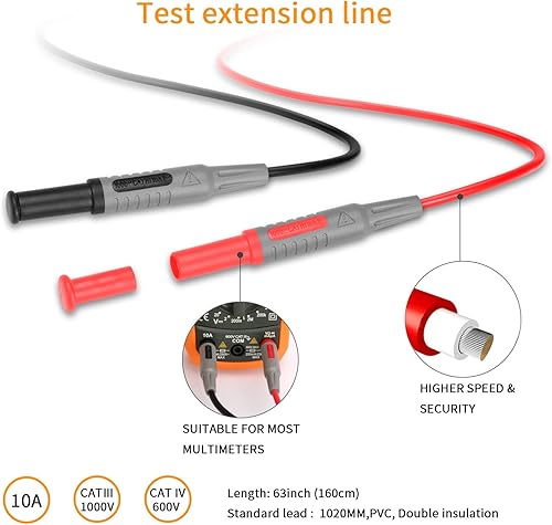 Cavi multimetro digitali professionale AIDBUCKS morsetti tester cavi per multimetro digitale morsetti coccodrillo - Honorern