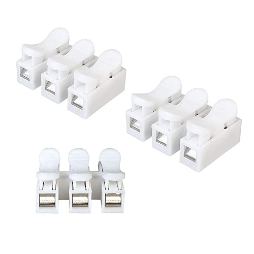 60 Pezzi CH3 Connettore Molla Rapido, Morsetto a Molla Connettore, Morsettiera Molla Rapido, Collegamento per Cablaggio Elettrico e Alimentazione Illuminazione (Bianco) - Honorern