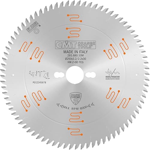 CMT ORANGE TOOLS 281.680.10M - LAMA TRAPEZOIDALE CHROME HW 250x3.2/2.2x30 Z80 TCG 5pos - Honorern