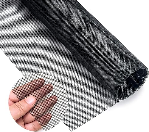 OVISEEN Zanzariera per Finestra 120 x 250CM Rete Zanzariera è Realizzata in Fibra di Vetro Telo Ricambio, Anti Insetti, Antizanzare per Soggiorno, Porte e Finestre Della Cucina(Nero) - Honorern