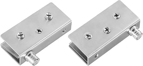 Vetro Porta Perno Cerniera (per 8-10mm Spessore) 2pz Acciaio Inox Regolabile Vetro Fermi Morsetto - per Riparazione Mobili Stanza Letto Tono Argento - Honorern