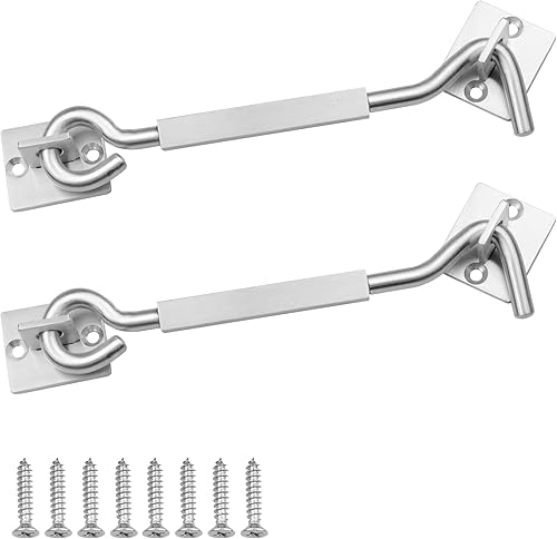 2 Pezzi Gancio Finestra, Gancio per Cabina in Acciaio Inossidabile Gancio con Occhiello per Porte, Finestre, Garage, Recinzioni, Capannoni - Honorern