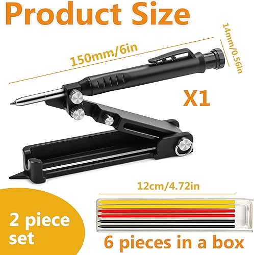 Strumento Multifunzione,7Pcs Set di Attrezzi con Pencil Profondo per Le Misure, Apparecchio per Tuttofare per Marcatura e Misurazione - Honorern