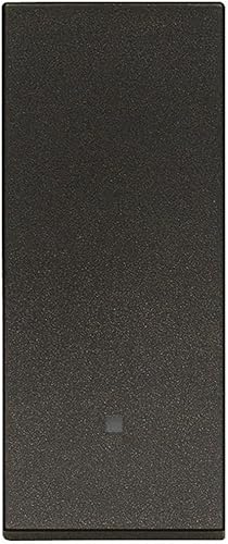 Vimar 30000.G LINEA Interruttore 1P 10 AX 250 V~ allineato illuminabile, tasto sostituibile, Max 100 W per lampade con alimentatore integrato (IEC 60669-1:2017), nero - Honorern