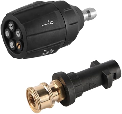 Raccordo a sgancio rapido da 1/4'' e ugello di spruzzo per idropulitrice 5 in 1 Adattatore per idropulitrice ad Angoli, Accessori per idropulitrice ad Alta Pressione in Ottone per K2-K7 - Honorern