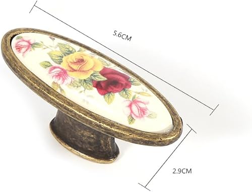 Maniglia per Porta, Maniglia per Porta Pomolo per Porta in Bronzo Ceramico Stile Vintage con Viti per Armadio Guardaroba Pomelli per Cassetti(Z8) - Honorern