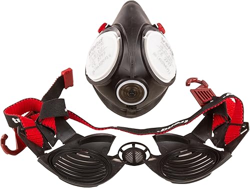 Trend Respiratore riutilizzabile ML Stealth Dust Mask P3, APF20 X WEL, include filtri sostituibili, colori assortiti (Black/Red o Black/Green), Medio grande, STEALTH/ML - Honorern