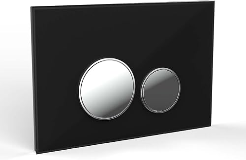 Placca di Scarico in Vetro Nero – Compatibile con Geberit Duofix Sigma (UP 320 / UP 300) – Doppio Pulsante di Scarico – Wunderbad - Honorern