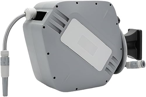 HICHIKA Avvolgitubo da Giardino 20M - Aria Compressa Avvolgitubo Retrattile con Blocco Automatico, Ugello a 8 Funzioni, 180° Giro, Conservazione Sicura per Tubi d'Innaffiamento Esterni - Honorern