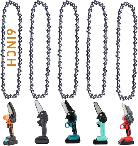 5 Pezzi 1/4', 37 Maglie Guida Catene per Motosega da 6 pollici per Mini Motosega, Mini Motosega di Ricambio, Catena per Mini Motosega, Catene per Tagliare, Catena di Ricambio - Honorern