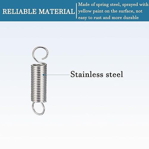 46mm Libero Lunghezza Doppio Gancio Tensione Molla x 8 Pezzi Metallo Estensione Elicoidale Molla Spirale per Industriale Macchine, [Argento Tono] - Honorern