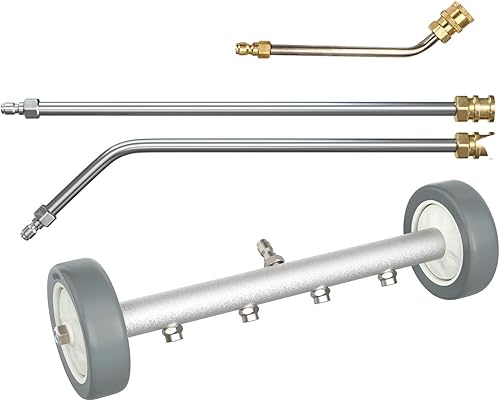 Scopa ad Acqua per Idropulitrice,con 3 Aste di Prolunga,Pulitore per Sottoscocca,4000 PSI(Grigio) - Honorern