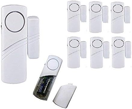 SLS SHOP 6 X antifurto Lungo sensore Porte finestre casa Magnetico Allarme Acustico Contatto Sirena - Honorern