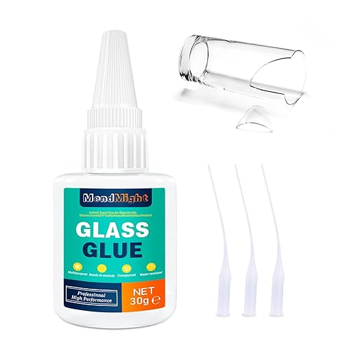 Colla Trasparente Impermeabile per Vetro, 30g - Colla Acrilica per Incollare Vetro e Altri Materiali, con Super-Adesione Istantanea - Ideale per Acrilico e Specchi - Honorern