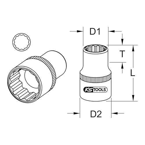 KS Tools 917.1238 Bussola poligonale 1/2', 31 mm - Honorern
