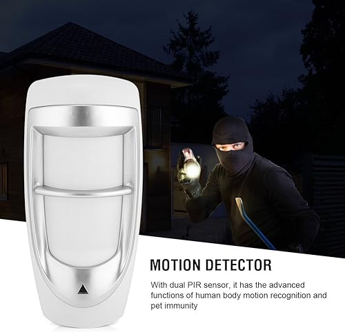 GOTOTOP Rilevatore di Movimento cablato Allarme di Sicurezza per l'immunità agli Animali Domestici Impermeabile Doppio sensore PIR da Esterno (6,7 × 3,15 × 2,56 Pollici) - Honorern