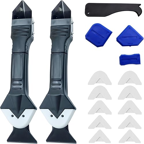 16 Pezzi Strumento di Sigillante Kit, Togli Silicone Angolare con Grout Remove, Calafataggio Raschietto in Silicone con Strumenti, Spatola per Silicone Raschietto per Finestra, Cucina - Honorern