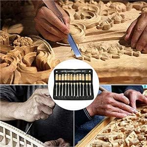 Scalpelli per Legno, Set di 12 Pezzi Coltello per intagliare Legno, Kit Intaglio Legno Professionale e Principianti, Manici in Legno, Lavorazione del Legno Carpenteria Sgorbie Mano Scalpello - Honorern