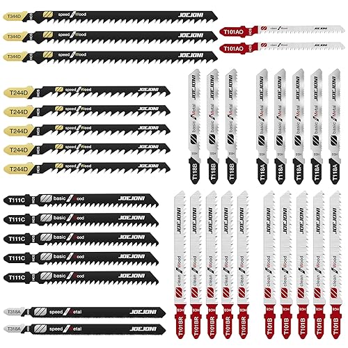 Set di Lame per Seghetto Alternativo, 35 Pezzi di Lame per Seghetto Alternativo con Codolo a T, per Legno, Plastica e Metallo - Honorern