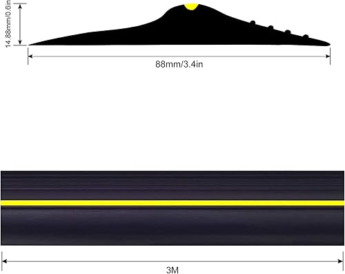 CPROSP Guarnizione Soglia Porta Garage 3,05M/18MM, Guarnizione Universale, Guarnizione Della Porta Resistente Alle Intemperie Ideale per Mantenere i Garage Puliti e Asciutti Nero - Honorern