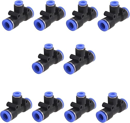 10 Unità Connettore tubo aria compressa da 8 mm Raccordo a T PE-8 - Honorern