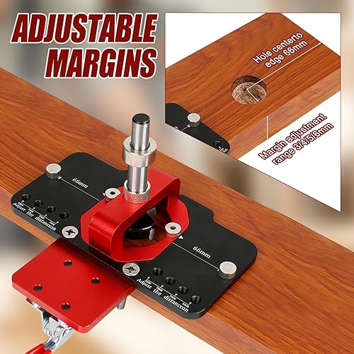 Cerniera Jig 35 mm Hole Opener, in lega di alluminio, bloccaggio accurato, per armadietti, cerniere, fori per la lavorazione del legno, per porte, armadi, cerniere di montaggio - Honorern