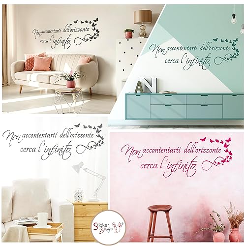 Scritte adesive per pareti, Adesivi Murali Frasi Motivazionali, Adesivo muro decorativo con Frase Adesiva personalizzabile per Decorazioni Pareti, Mobili, Camera in stile Moderno - Honorern