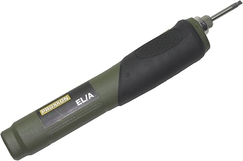 Proxxon 28142 - Saldatrice elettronica a batteria EL/A (illuminazione per saldatura, batteria da 3,6 V/2,0 Ah, temperatura 470 °C, con cofano, stagno di saldatura, caricatore) - Honorern