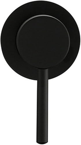 Valvola miscelatore manuale a parete, valvola on/off per doccia a leva singola, miscelatore manuale rotondo nascosto per lavabo doccia valvola a parete in ottone cromato per bagno, WC (nero) - Honorern