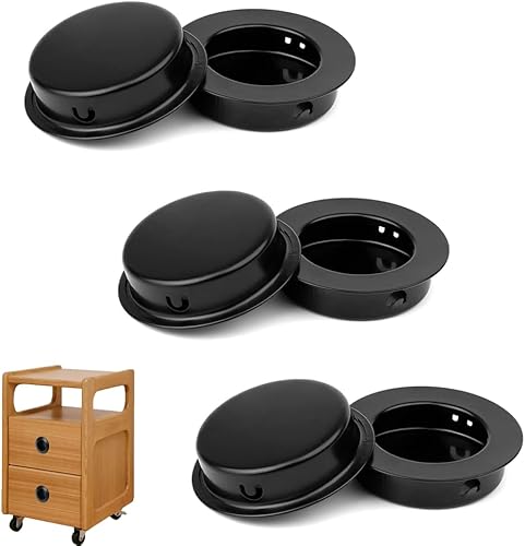 6 PCS Maniglie rotonde da incasso Maniglia incassata Invisibile scorrevole Maniglie per porte scorrevoli Maniglie rotonde scorrevoli a filo per mobili Armadio Armadio Porta di casa Decorazione - Honorern