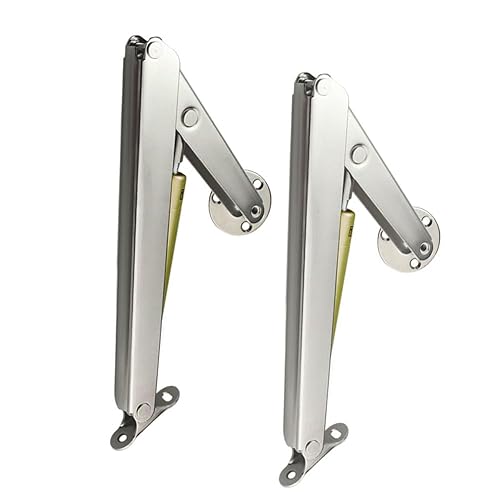 Confezione da 2 cerniere di supporto per coperchio a gas resistenti 150N, stile moderno, in acciaio laminato a freddo, finitura metallica, argento e giallo - Honorern