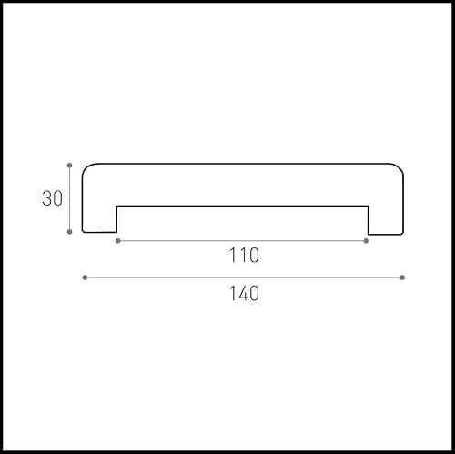 Coprimuretto Massello In Legno Laccato Bianco mm. 30X140X2500 Per Muro Da mm. 110(Prezzo Per ml. 2, 50) - Honorern