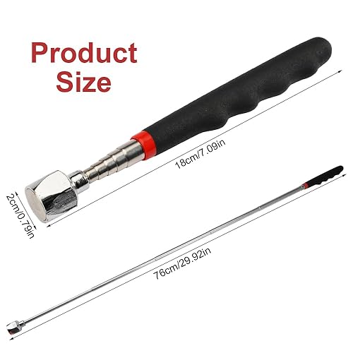 Utensile Magnetiche Telescopico, 18-76cm Acciaio Inossidabile Calamita Telescopica, Asta Telescopica Magnetica con Impugnatura Antiscivolo, per Recupero di Oggetti Metallici,Chiavi,Monete,Viti - Honorern