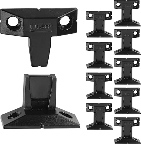 10 pezzi di JUNKER FLINK HE Raccordi a Sospensione (per viti Euro) Connettore a Sospensione EH Caricabile fino a 20 kg Connettore a pannello Materiale di Montaggio per Rivestimento in legno - Honorern