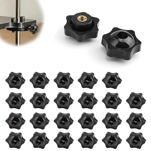 Pomelli M6 Femmina, 25 Pezzi Manopola di Serraggio, Manopola Bloccaggio, Adatto per Macchinari e Attrezzature, Mobili, Attrezzature per il Fitness, Apparecchiature Elettroniche - Honorern