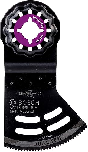 Bosch Professional 1x Lame per utensili multifunzione AYZ 53 BPB Dual-Tec (for wood & abrasive materials, Larghezza 53 mm, accessori utensili multifunzione) - Honorern
